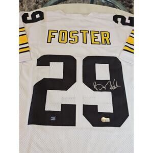 Barry Foster Autographed/Signed Jersey Beckett Sticker White Custom Jersey